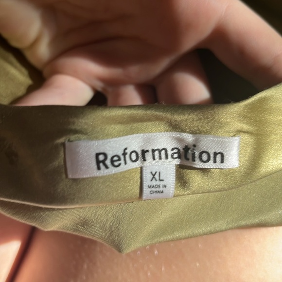 Reformation Green Silk Classy Old Money Strapless Crop Top H - Picture 3 of 3